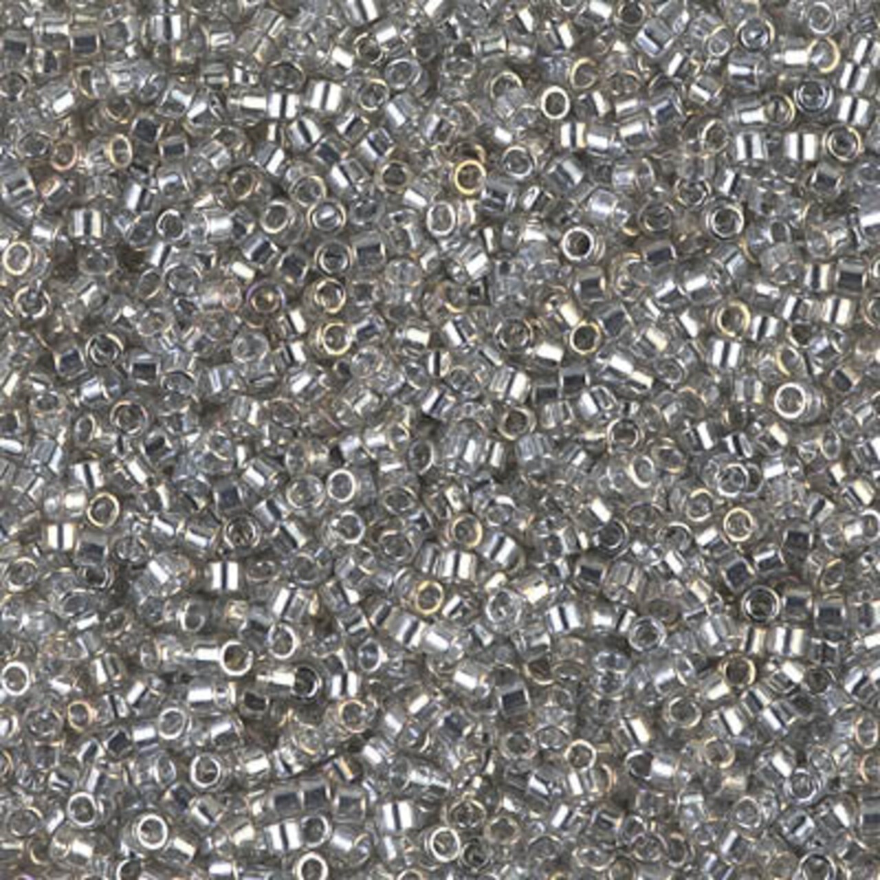 Miyuki Delica Bead 11/0, DB0114, Transparent Silver Gray Gold Luster, 5 grams